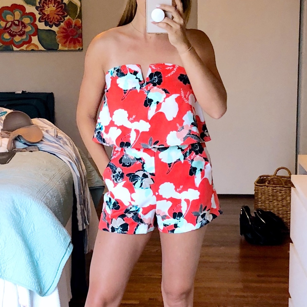 Saks Fifth Avenue Floral Tropical Romper